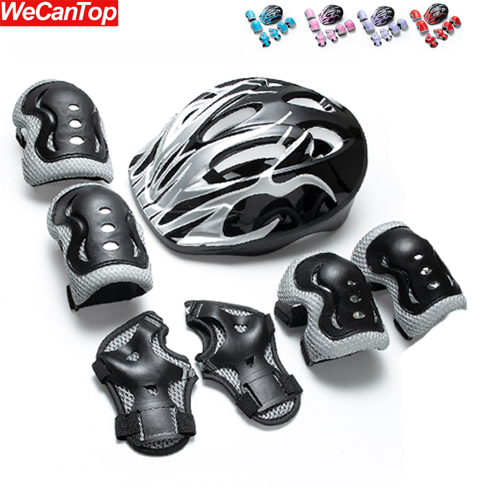 7PCS Kids Helmet Knee Elbow Pa – Cycling Protective Gear Kids recenzja i cena